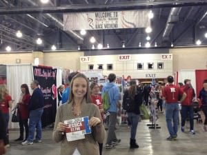 Picking up my bib at the Philadelphia Marathon Expo