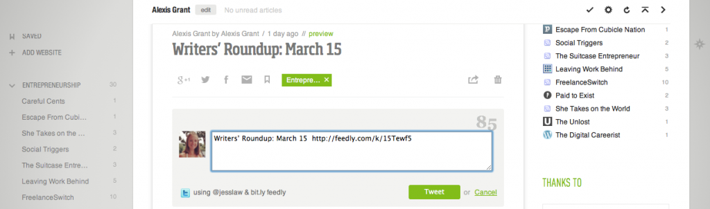 Feedly's Social Media Integration