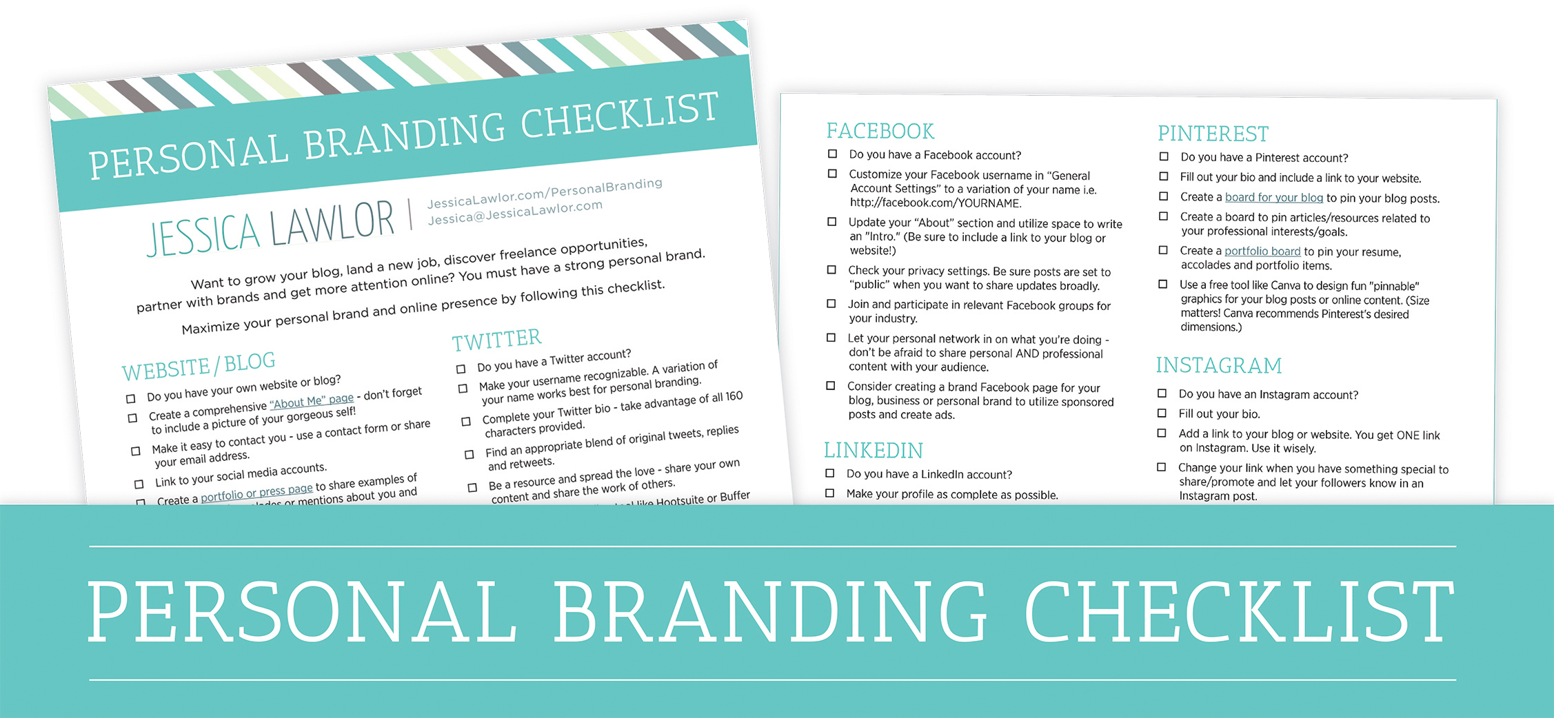 personal branding checklist- Jessica Lawlor