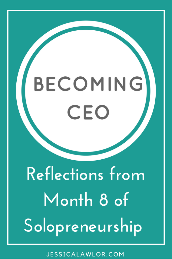 In the Becoming CEO series, I detail how I'm starting and running my own solo biz. Here are reflections (& an income breakdown) from month eight.