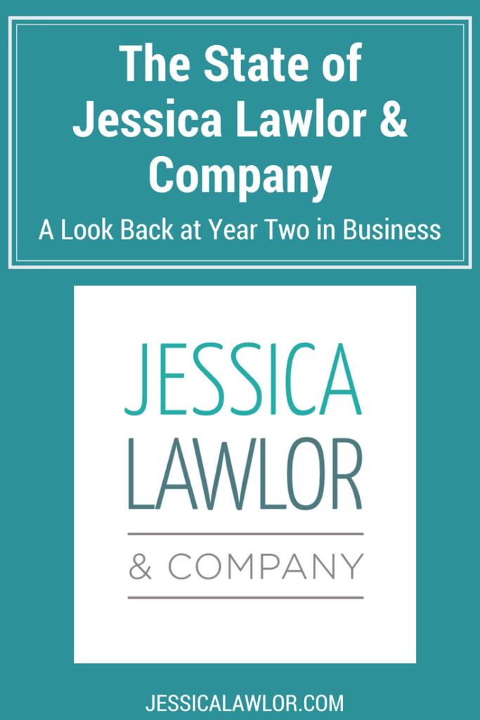 Jessica Lawlor & Company (JL&Co) just celebrated its second year in business! It's time for the first-ever State of JL&Co. Find out how we made money, major client accomplishments, all the things that made us giddy and what's to come in year three.