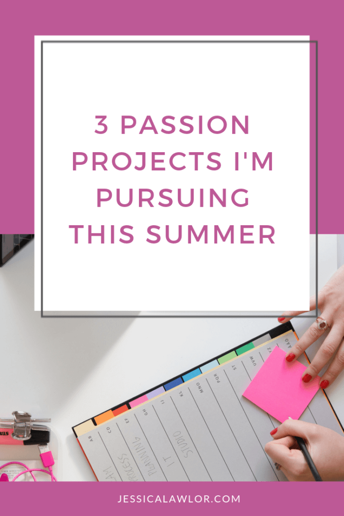 I'm ready to dive headfirst into my passion projects. Here's how I'll be spending some of my time over the next few months.